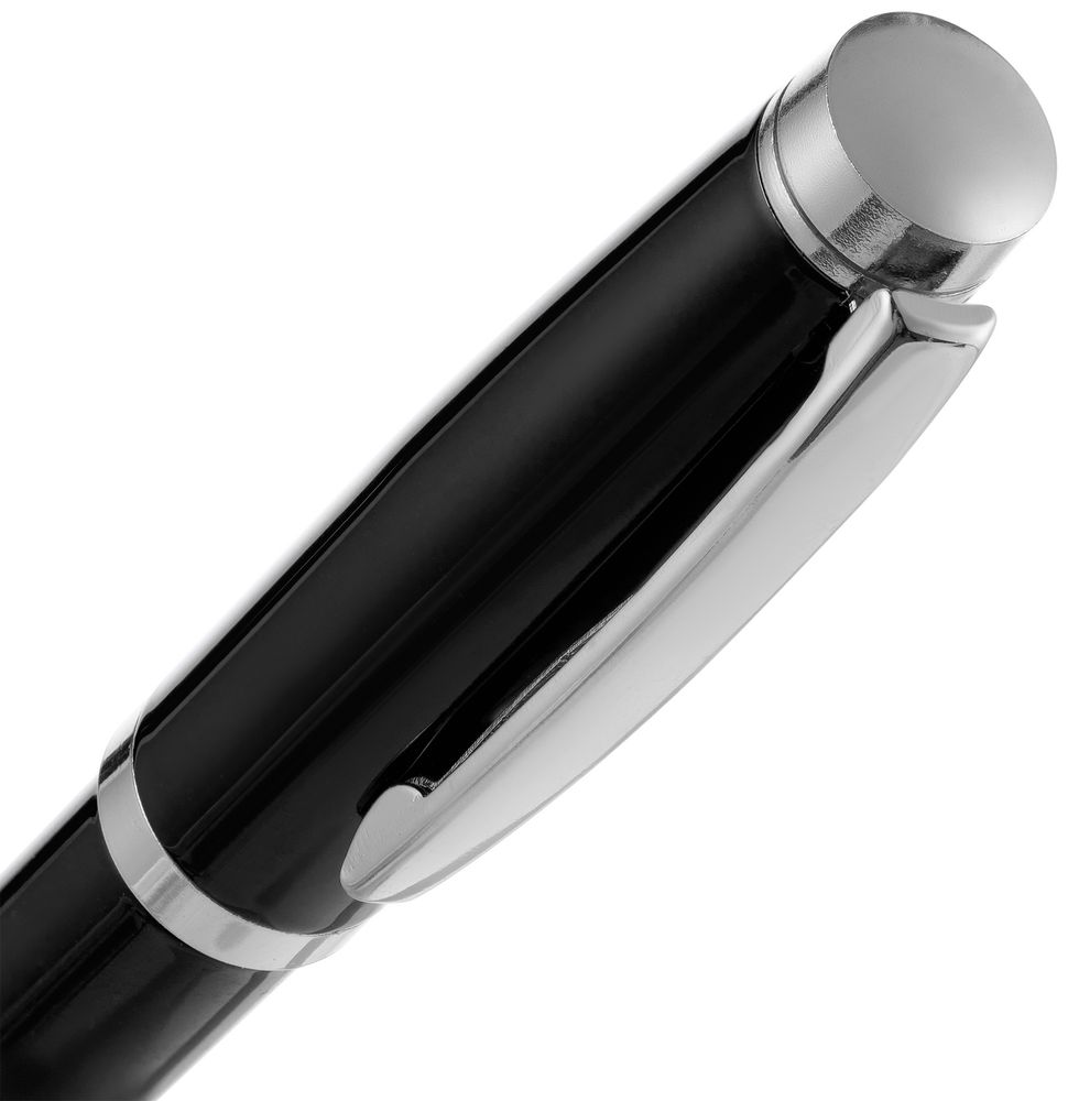 Ручка шариковая Letra Chrome, глянцевая, черная-4
