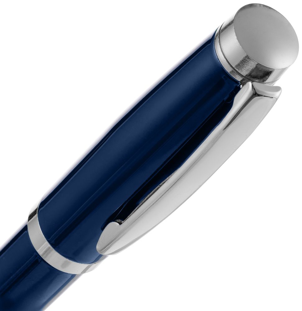 Ручка шариковая Letra Chrome, глянцевая, темно-синяя-4