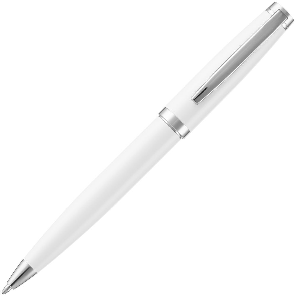 Ручка шариковая Letra Chrome, глянцевая, белая-1