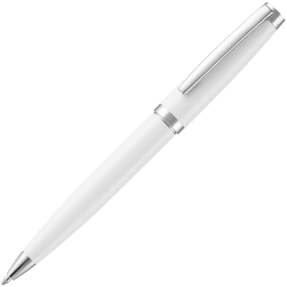 Ручка шариковая Letra Chrome, глянцевая, белая-2