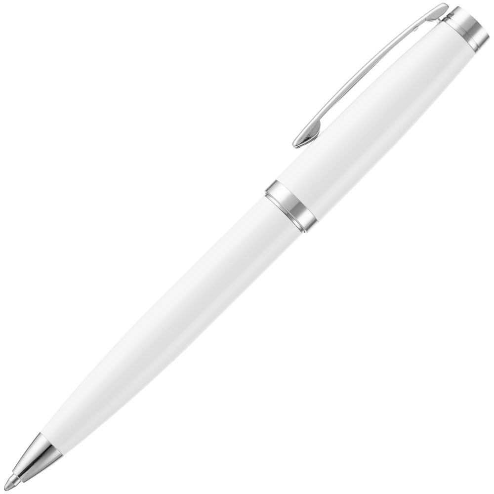 Ручка шариковая Letra Chrome, глянцевая, белая-3
