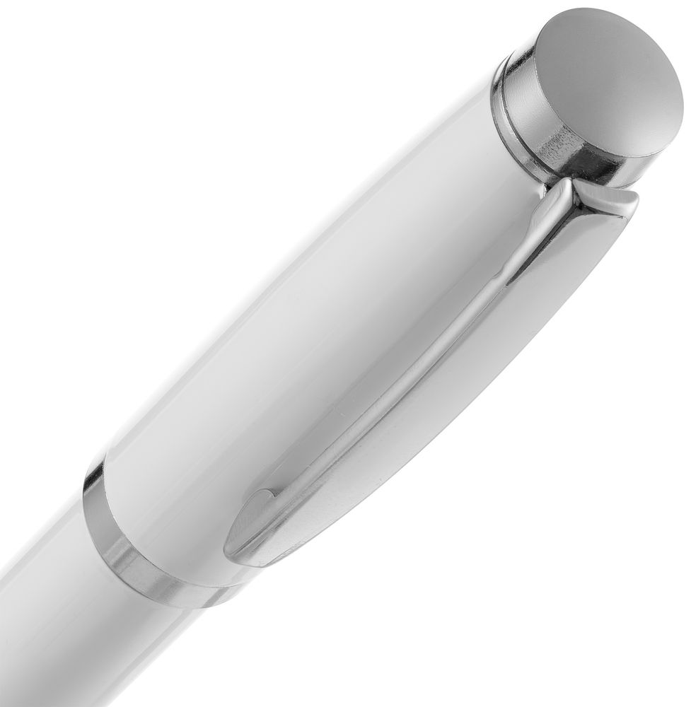 Ручка шариковая Letra Chrome, глянцевая, белая-4