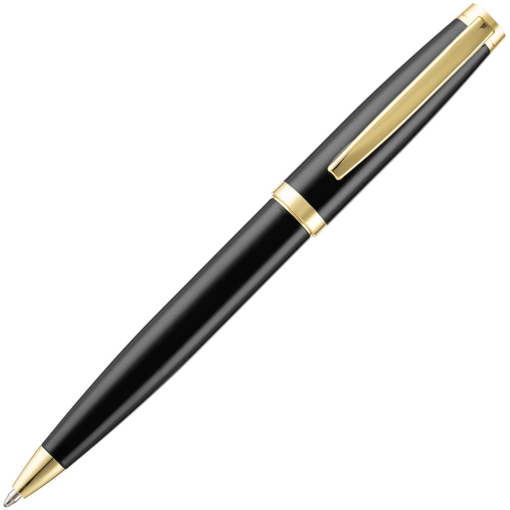 Ручка шариковая Letra Gold, глянцевая, черная-1