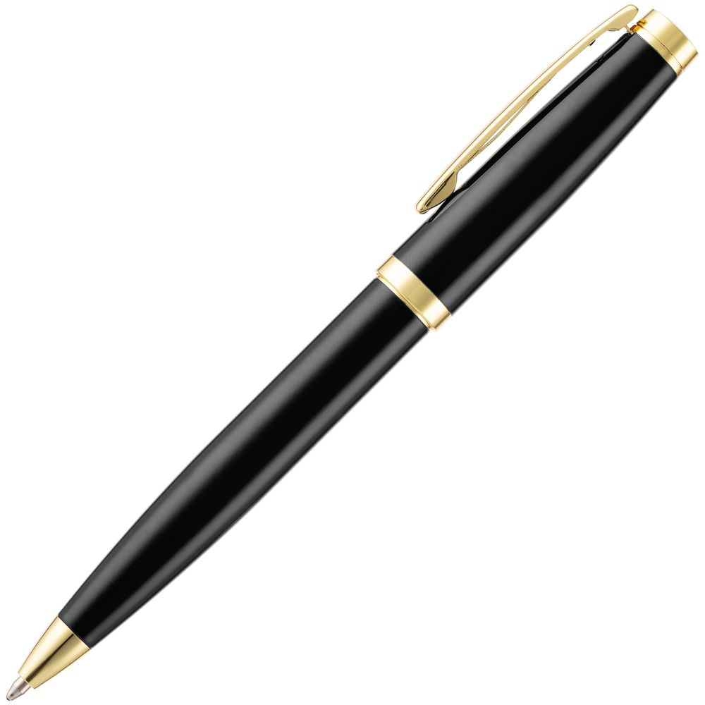 Ручка шариковая Letra Gold, глянцевая, черная-2