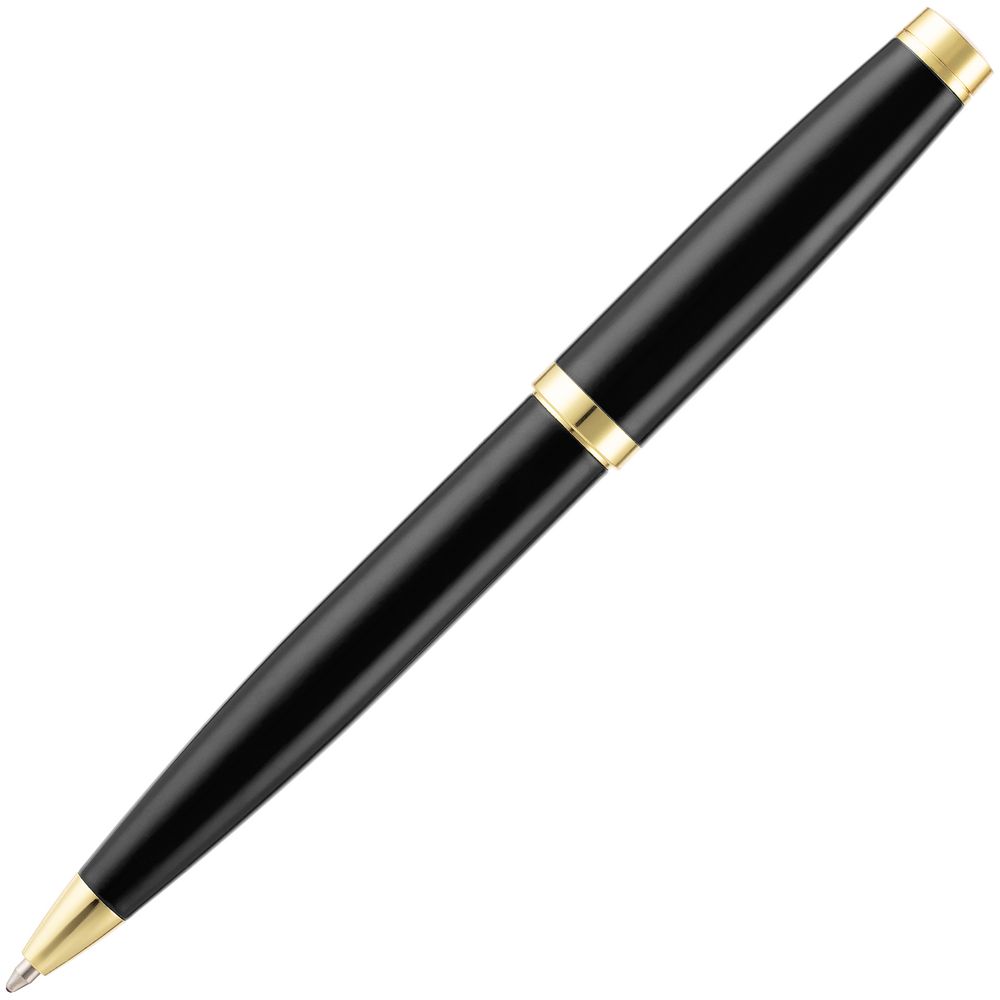 Ручка шариковая Letra Gold, глянцевая, черная-3