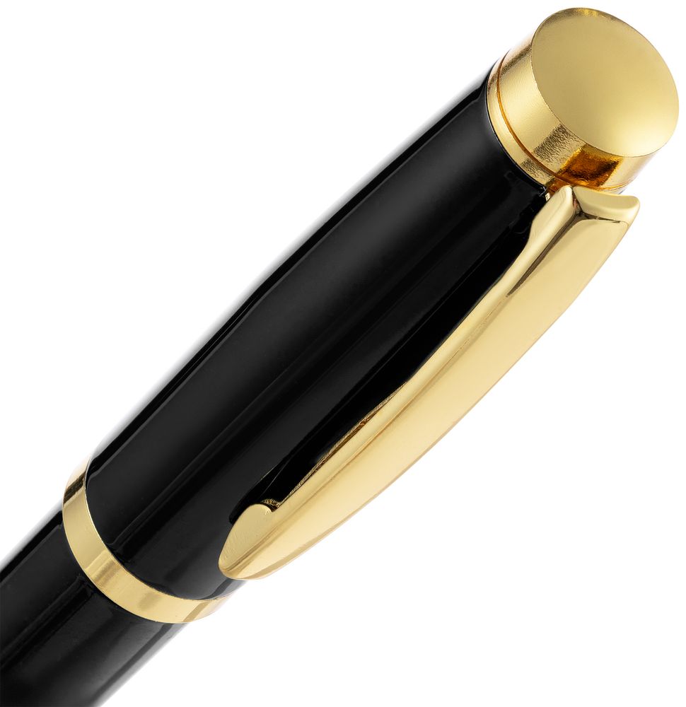 Ручка шариковая Letra Gold, глянцевая, черная-4