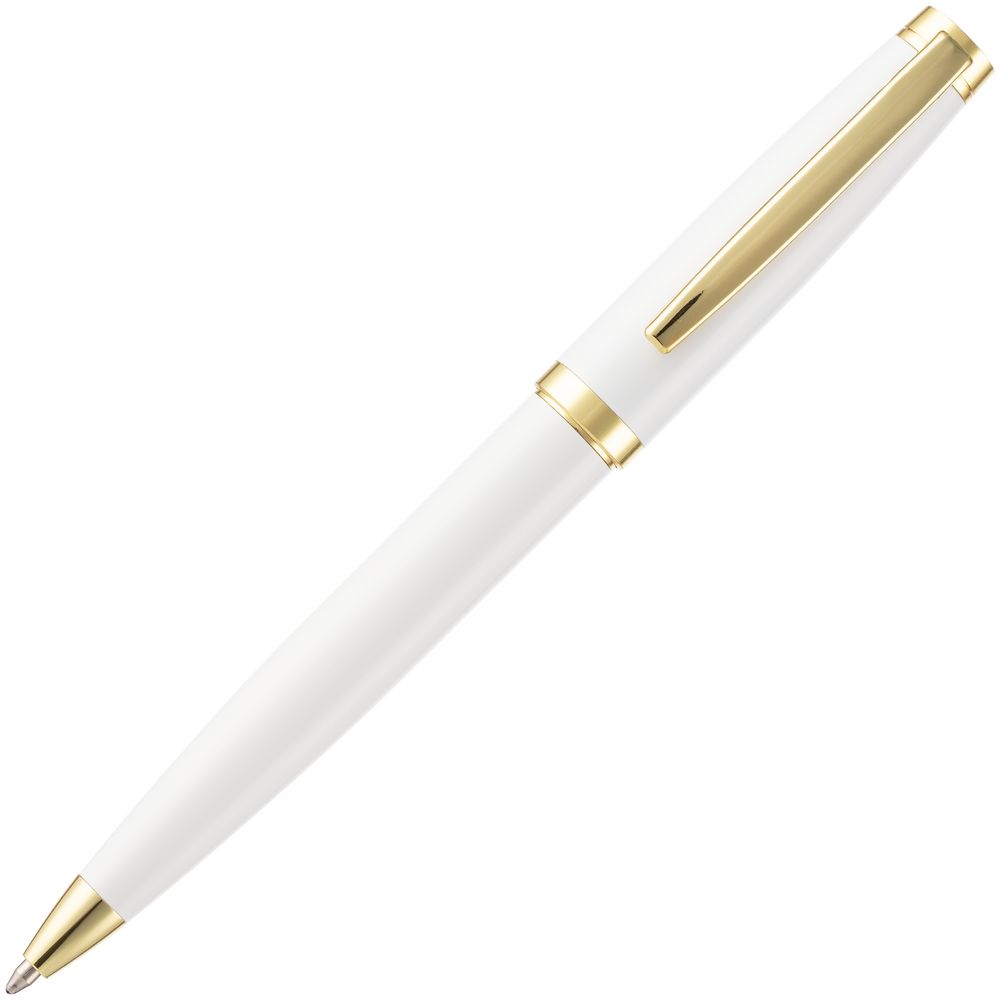 Ручка шариковая Letra Gold, глянцевая, белая-1