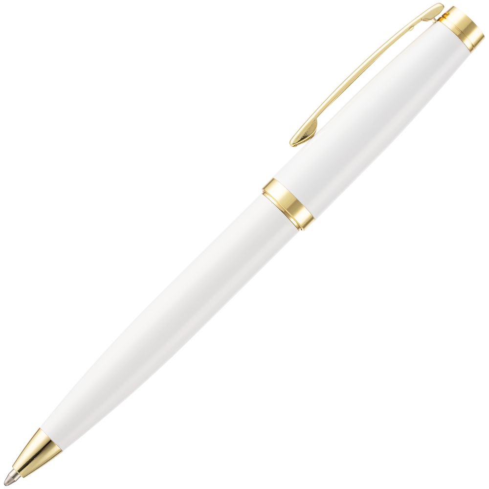 Ручка шариковая Letra Gold, глянцевая, белая-3