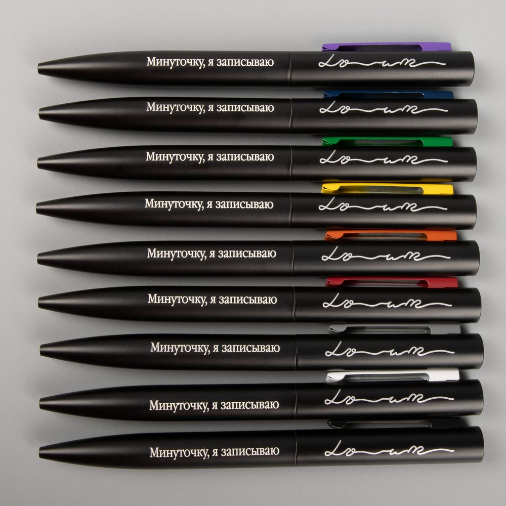 Ручка шариковая Inkolor, черная с оранжевым-5