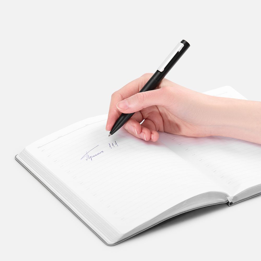 Ручка шариковая Inkolor, черная с белым-4