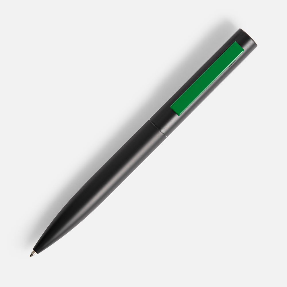 Ручка шариковая Inkolor, черная с зеленым-2