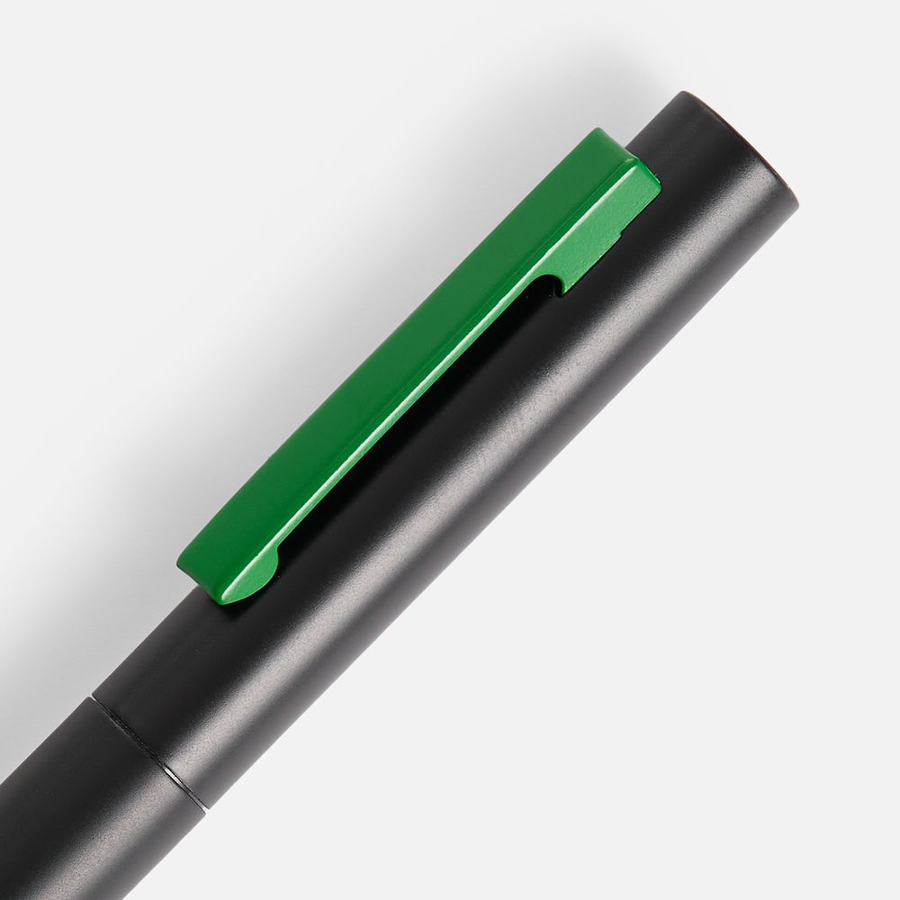 Ручка шариковая Inkolor, черная с зеленым-3