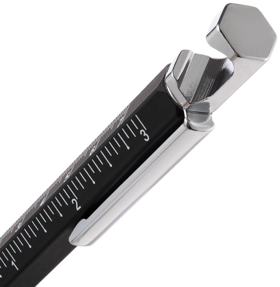 Ручка шариковая Numeric, мультиинструмент, черная-4