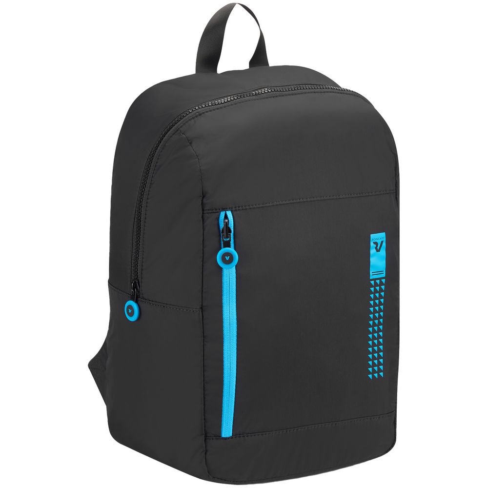 Складной рюкзак Compact Neon, черный с голубым-1