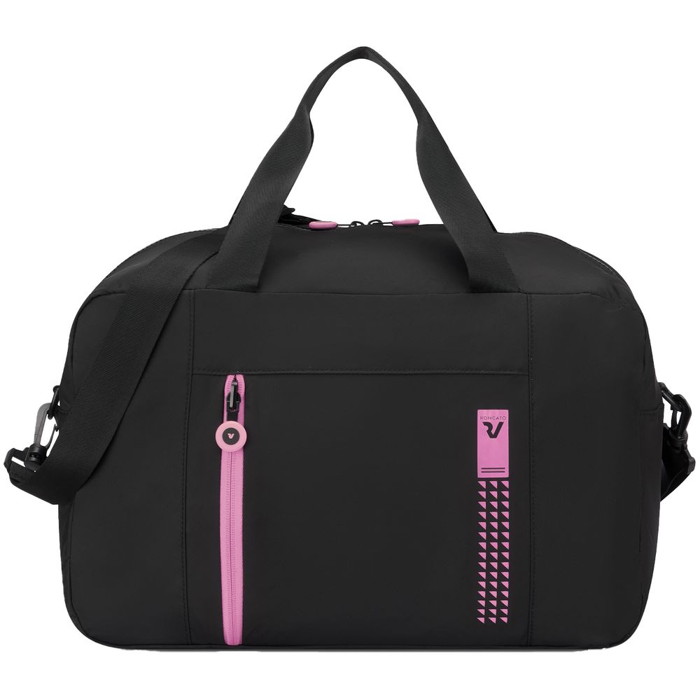 Сумка дорожная Compact Neon, черная с розовым-2