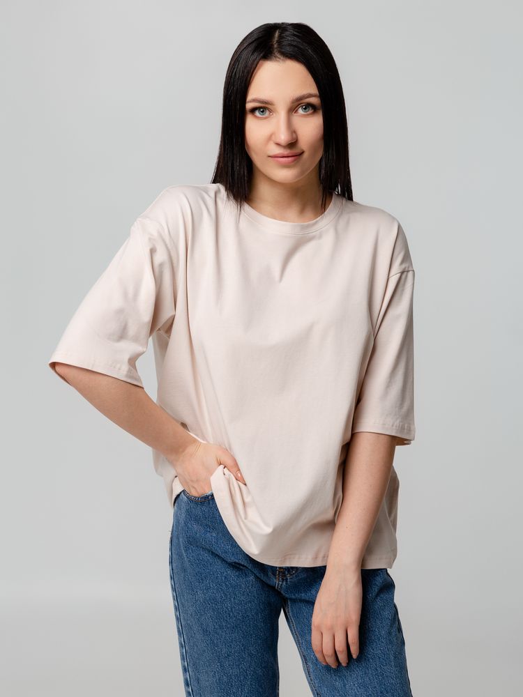 Футболка унисекс оверсайз Street Vibes, бежевая, размер XS/S-8
