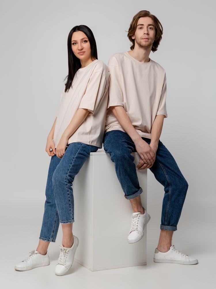 Футболка унисекс оверсайз Street Vibes, бежевая, размер XS/S-12