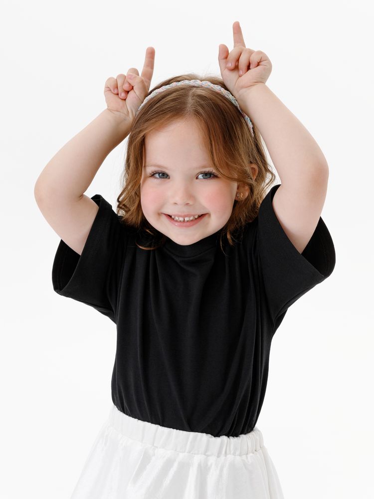Футболка детская оверсайз Teezer, черная, 6 лет-4