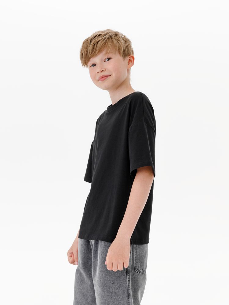 Футболка детская оверсайз Teezer, черная, 6 лет-6