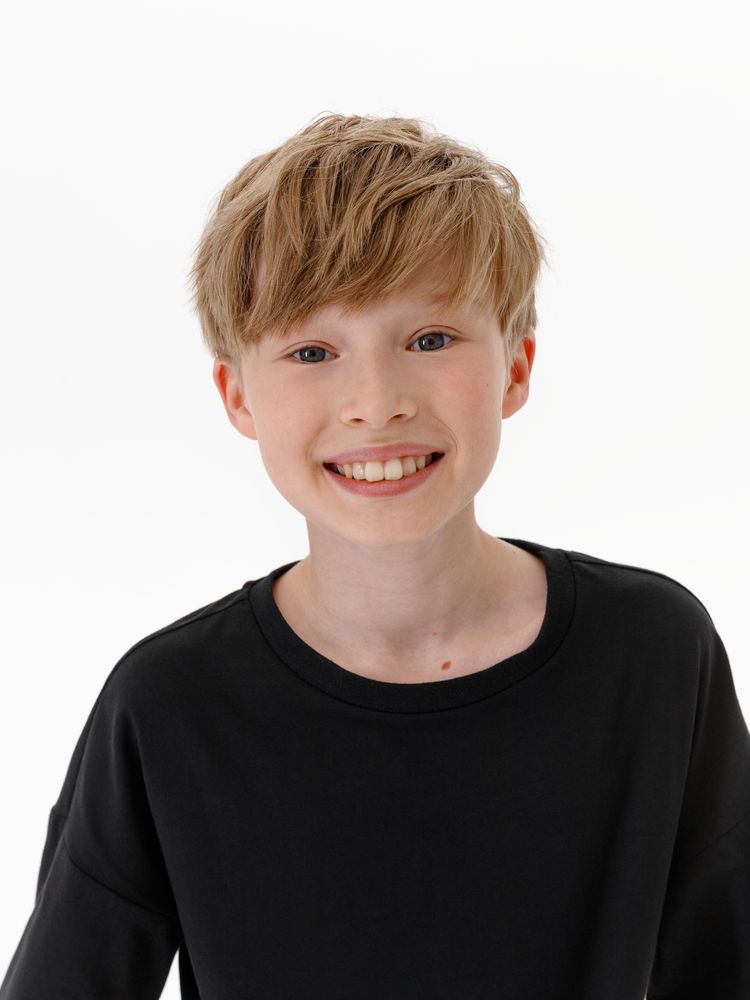 Футболка детская оверсайз Teezer, черная, 6 лет-8