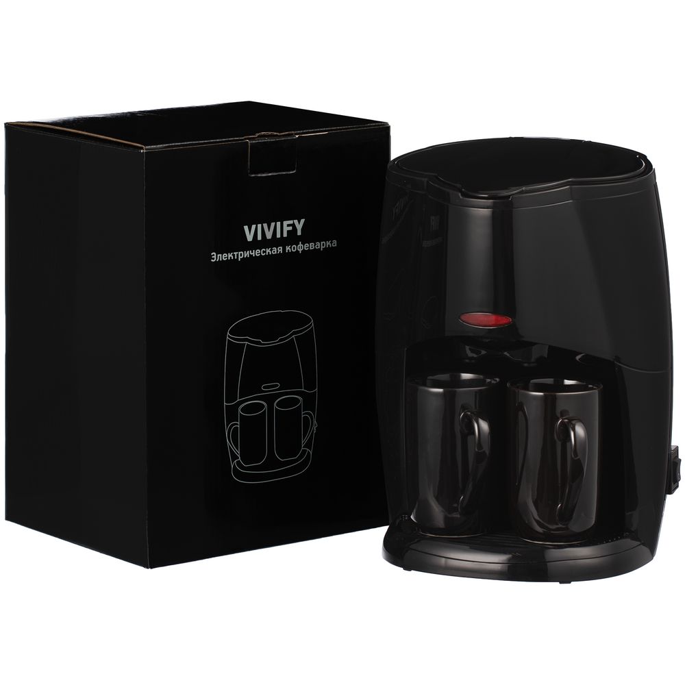 Электрическая кофеварка Vivify, черная-9