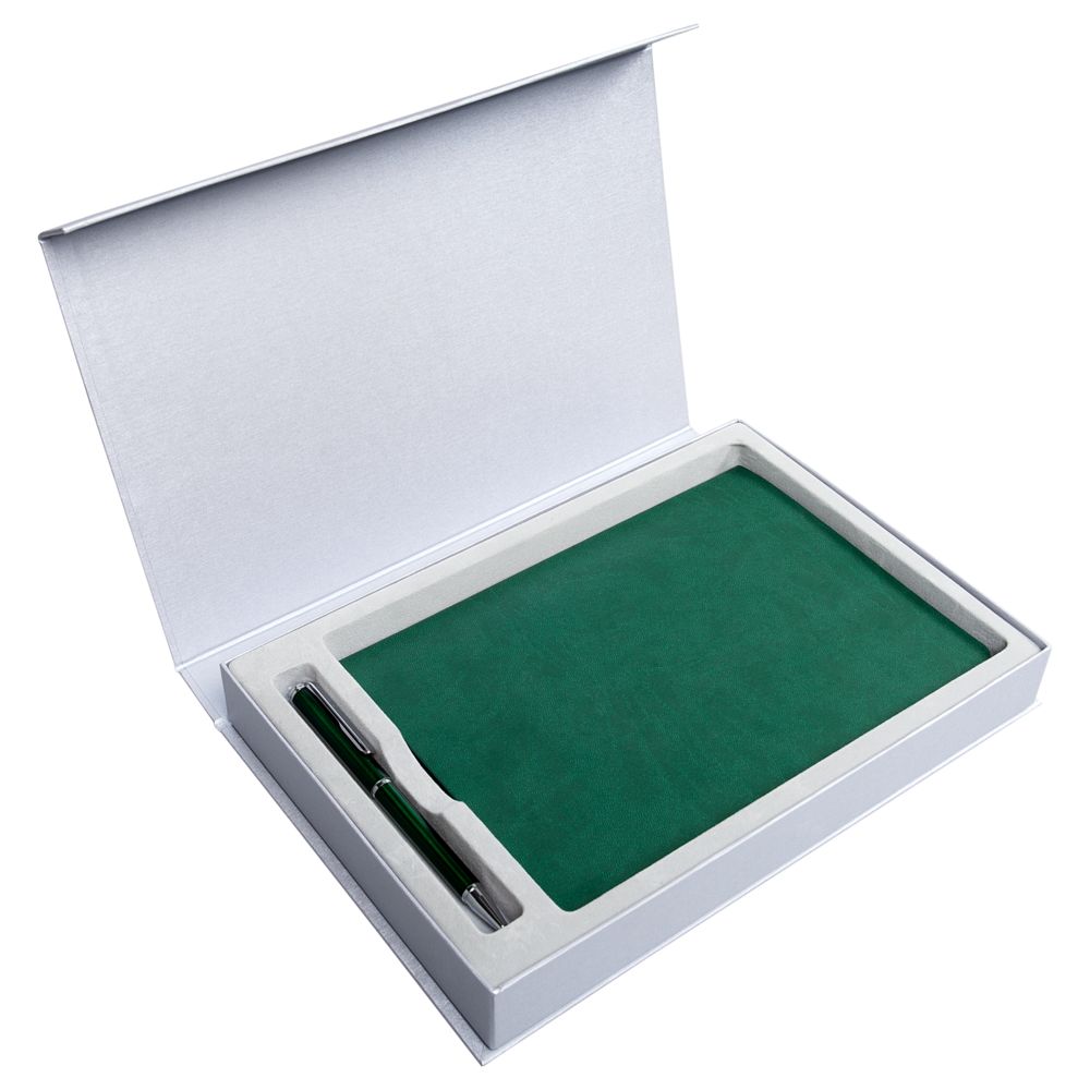 Коробка Silk с ложементом под ежедневник 15х21 см и ручку, ver.2, серая-3