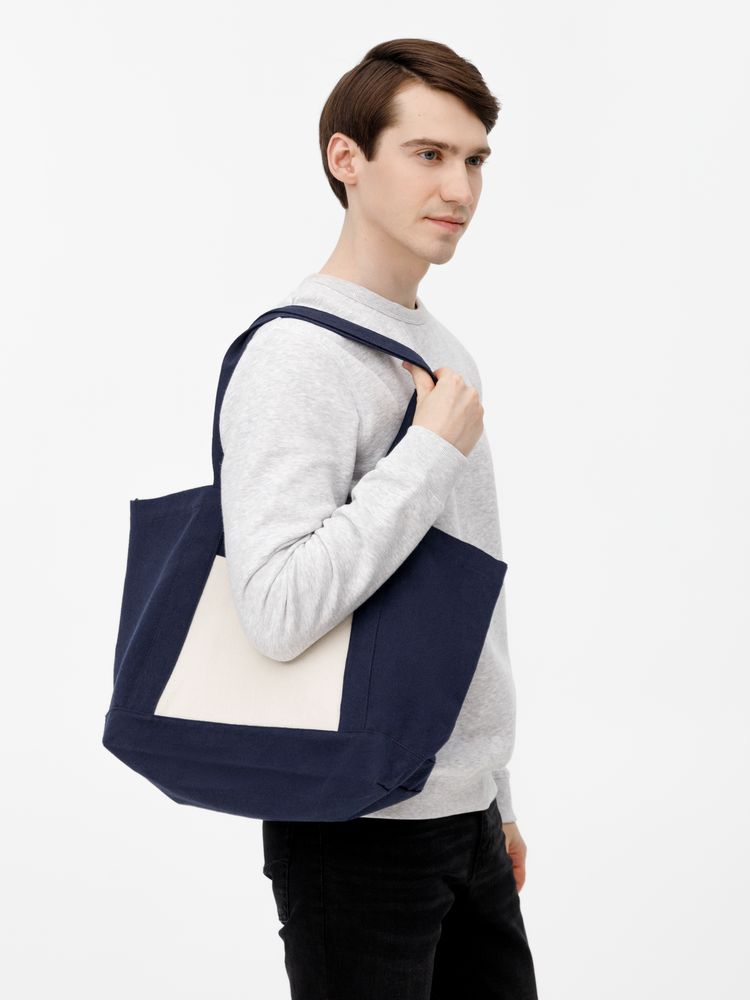 Шопер Shophop, синий с неокрашенным-10