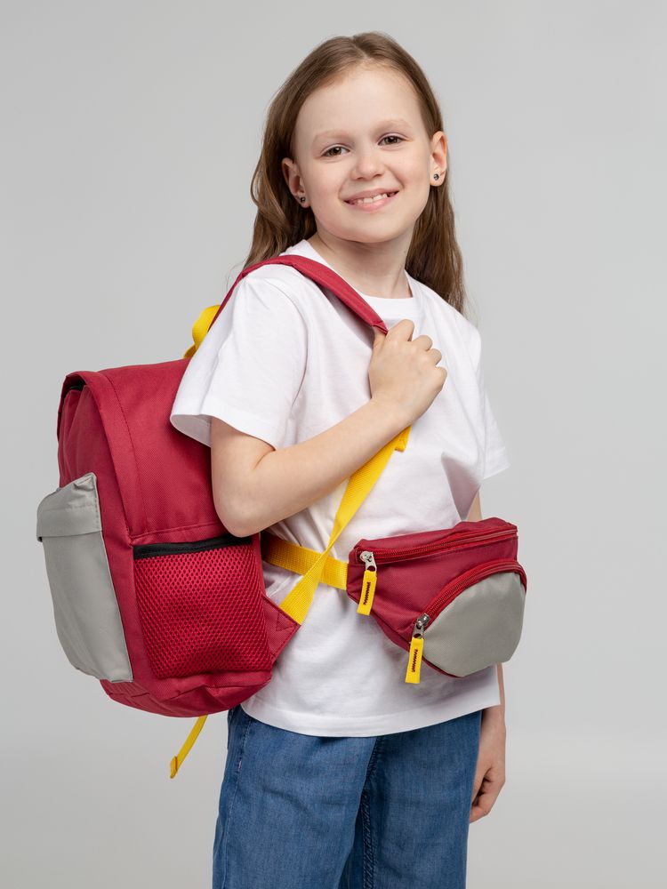 Рюкзак детский Kiddo, бордовый с серым-7