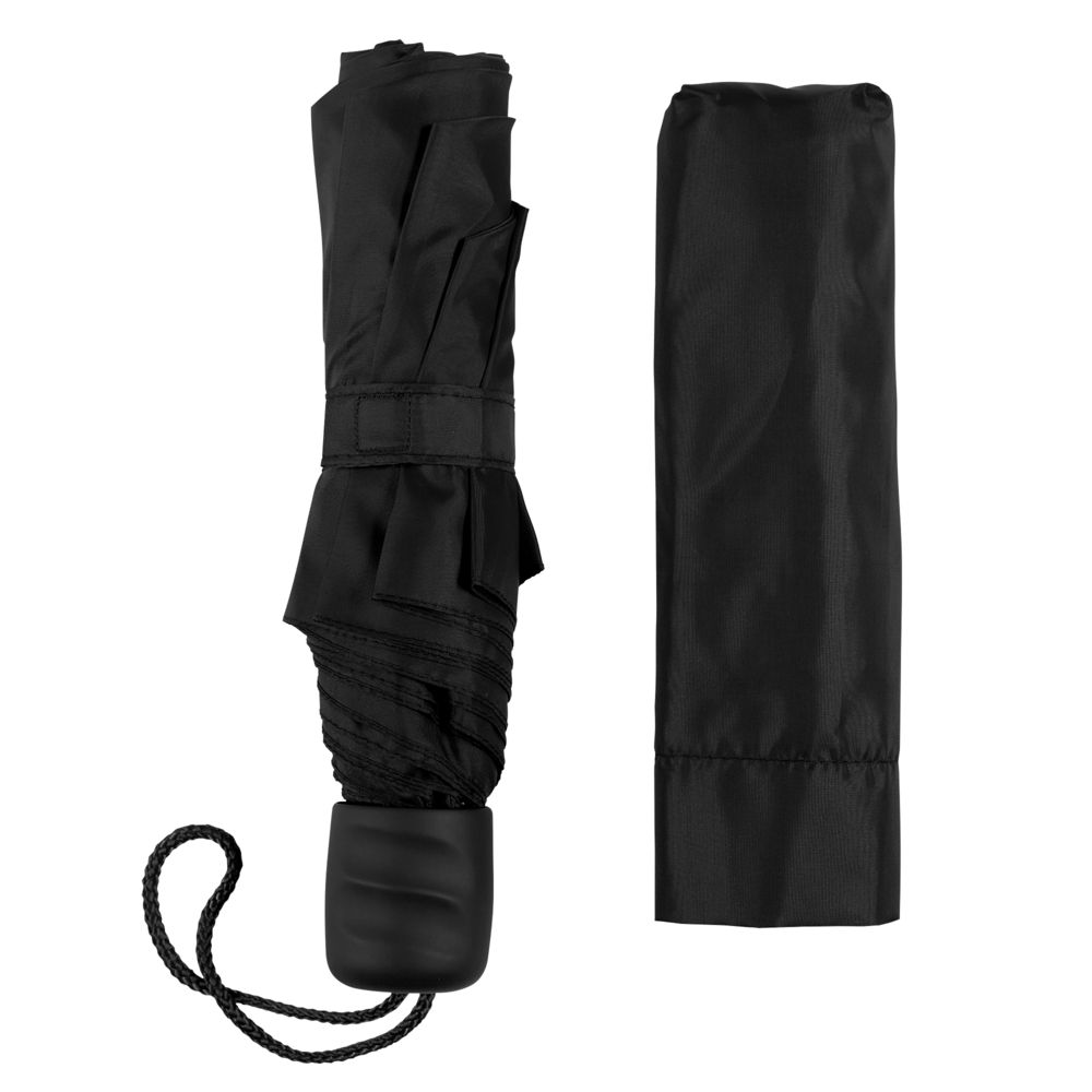 Зонт складной Basic, черный-4