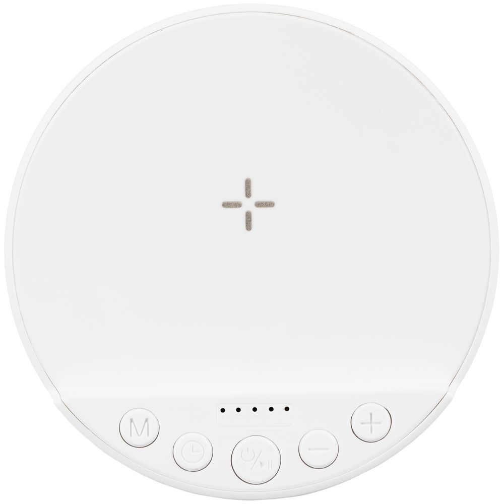 Bluetooth-колонка с беспроводной зарядкой relaxTime, белая-4