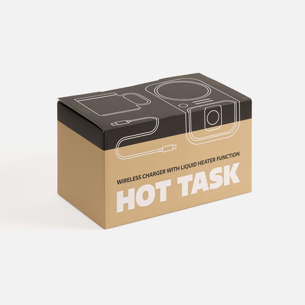 Беспроводное зарядное устройство с подогревом кружки Hot Task, черное-12