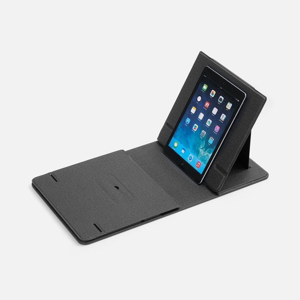 Складной стол для ноутбука с беспроводной зарядкой Kickstand Table, серый-8
