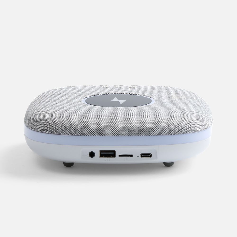 Bluetooth-колонка с беспроводной зарядкой и подсветкой Terrafonic, серая-4