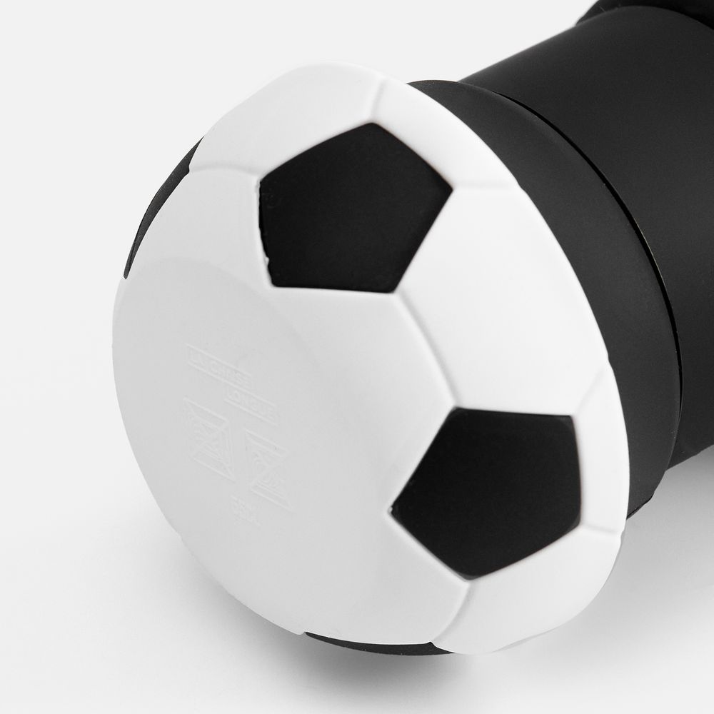 Складная бутылка для воды Football Flex, белая с черным-5