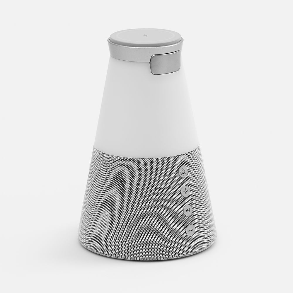 Bluetooth-колонка с беспроводной зарядкой и подсветкой Cone Sonance, серая-5