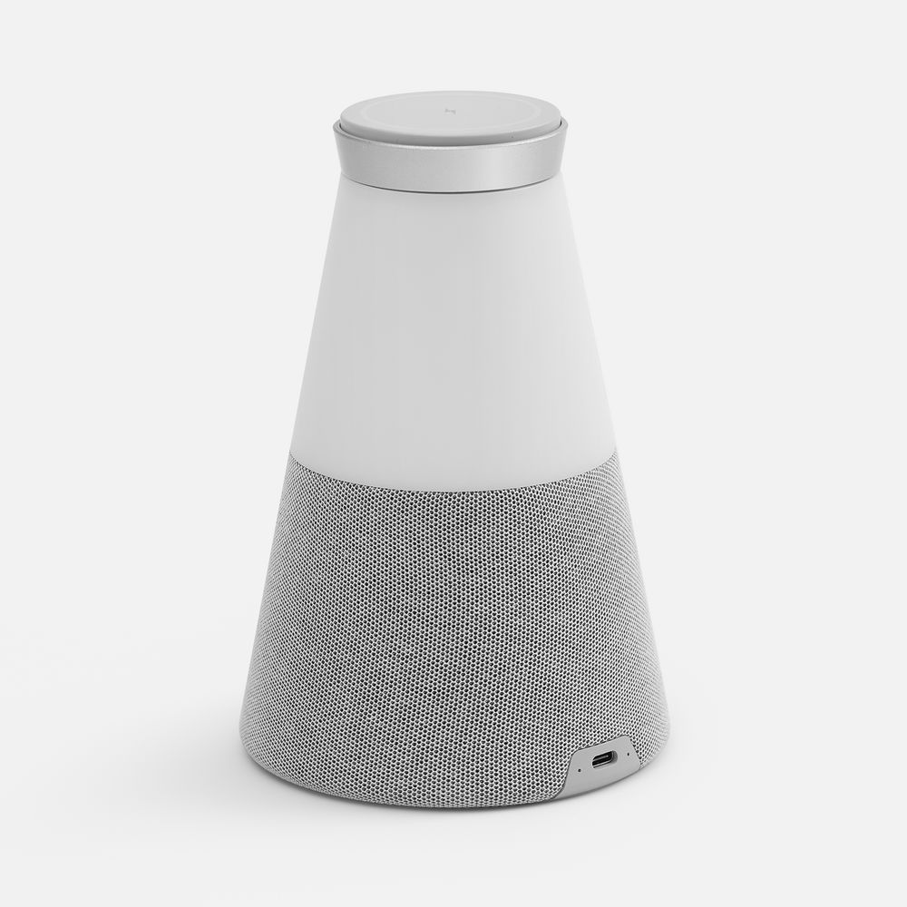 Bluetooth-колонка с беспроводной зарядкой и подсветкой Cone Sonance, серая-6