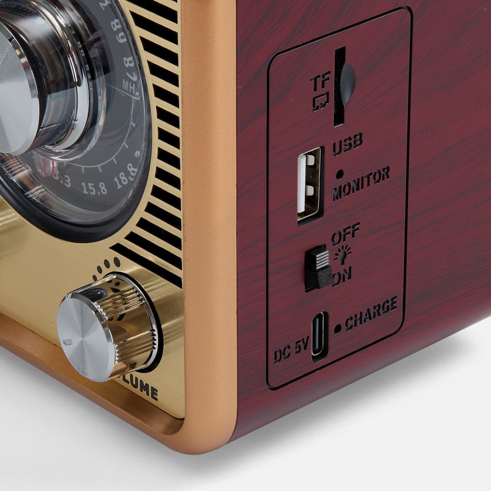 Bluetooth-колонка с радио Listenberg, коричневая-7