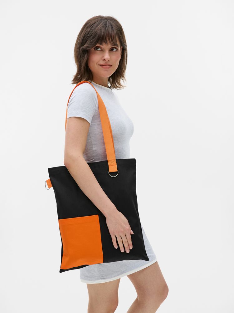 Шопер Onlook, черный с оранжевым-8