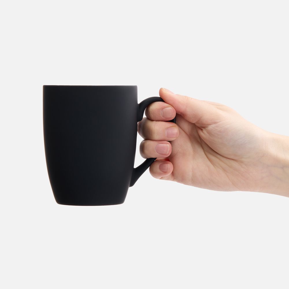 Кружка Good Morning с покрытием софт-тач, ver.2, черная-3
