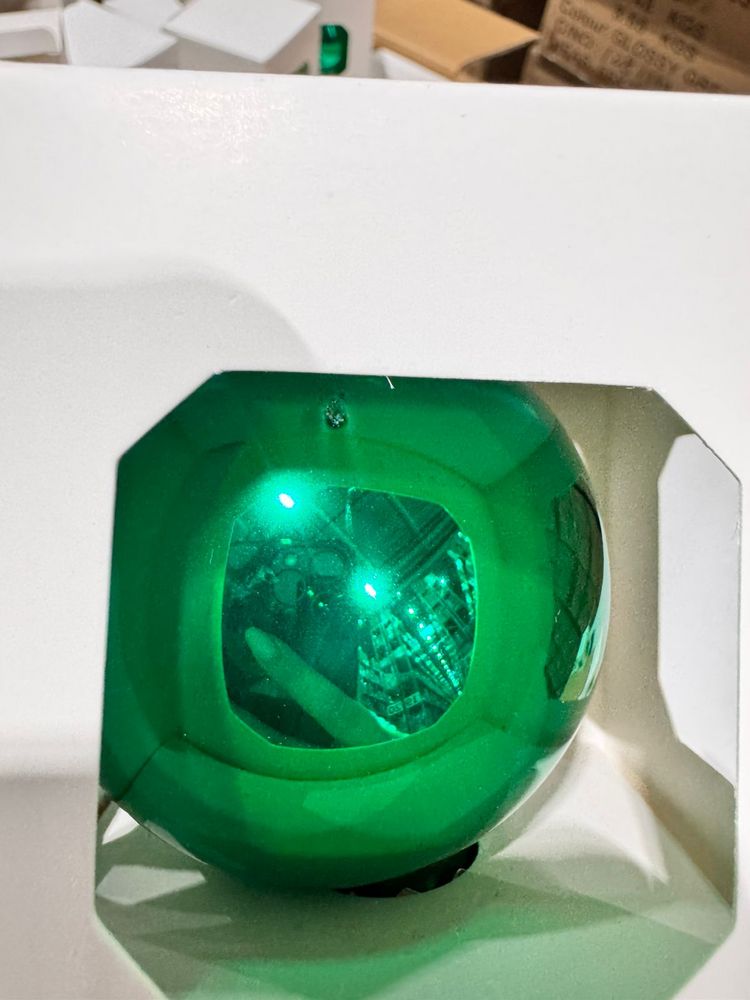 Оформительский шар Finery, 10 см, глянцевый зеленый-5