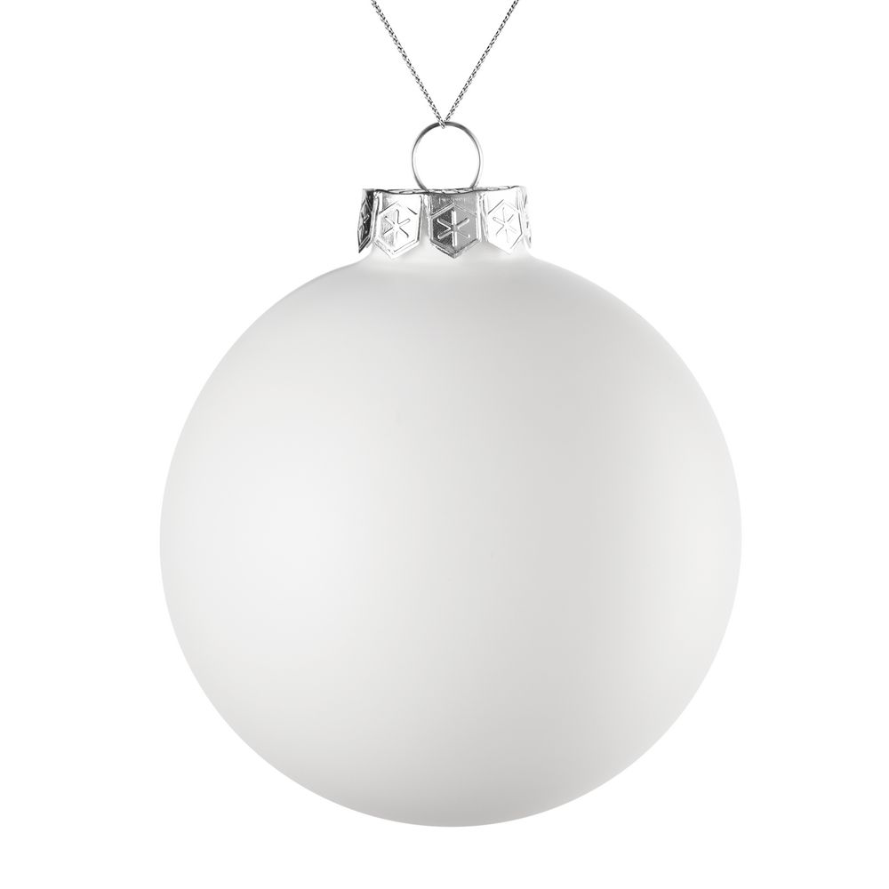 Оформительский шар Finery, 10 см, матовый белый-1
