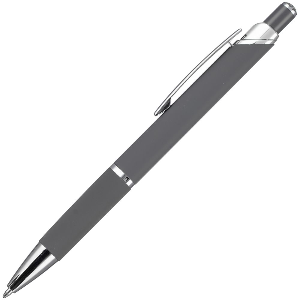 Ручка шариковая Chromos Soft Touch, серая-2