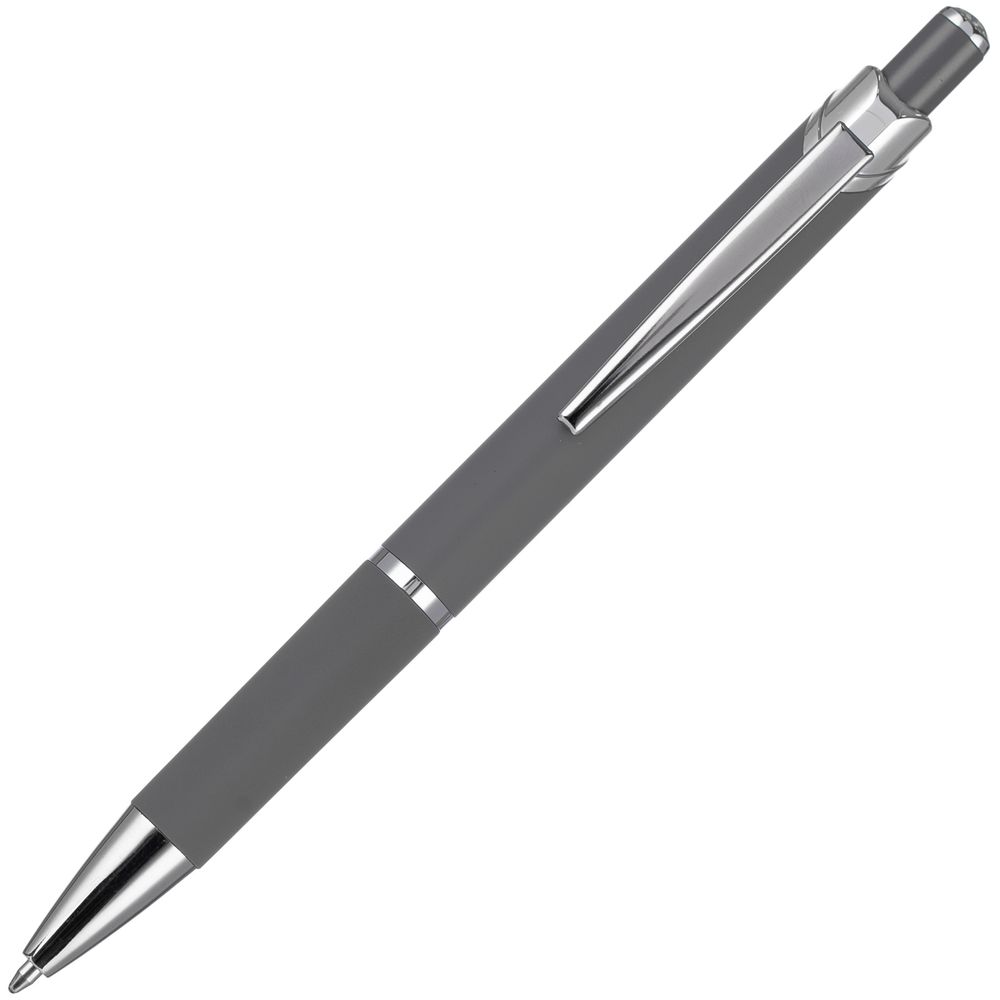 Ручка шариковая Chromos Soft Touch, серая-3