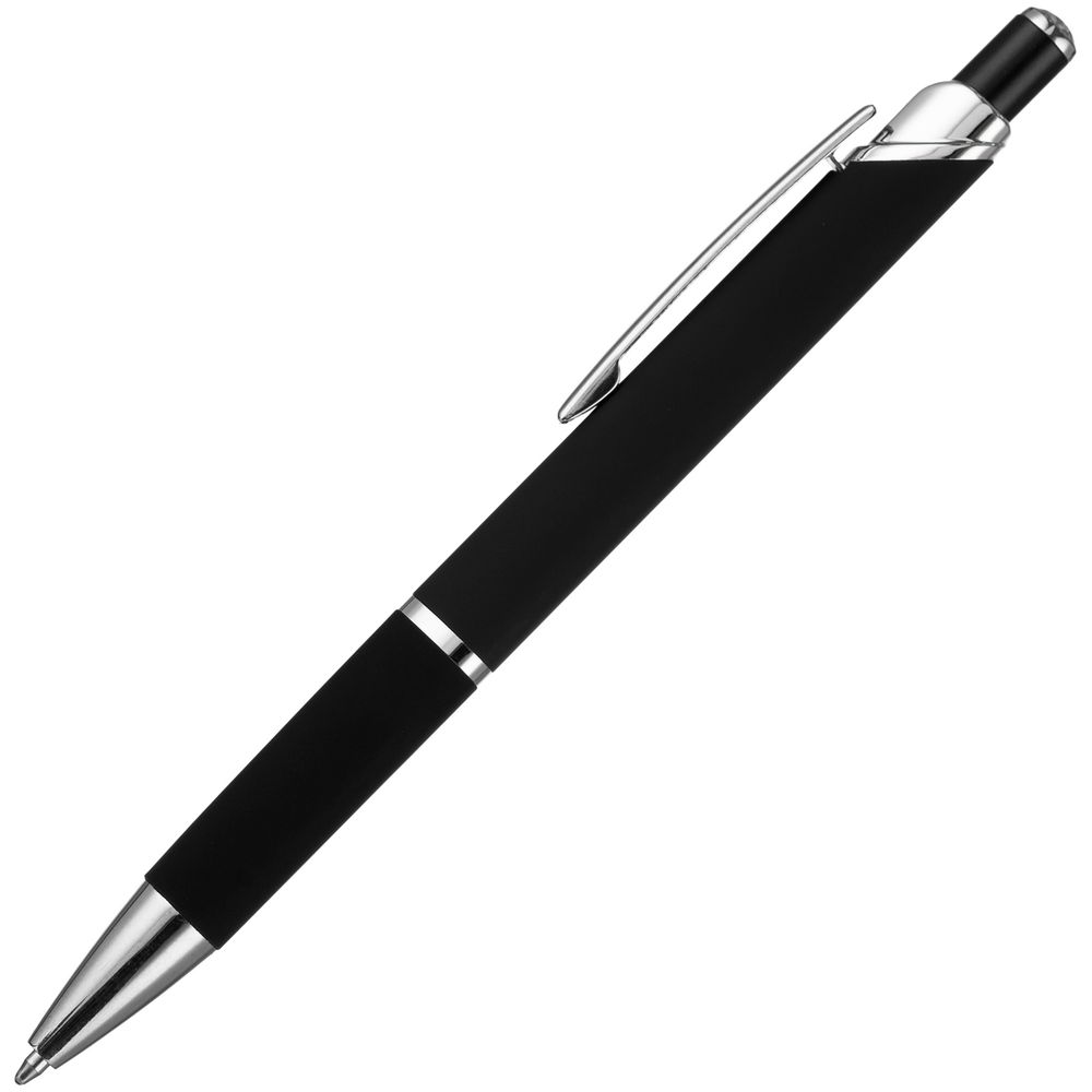 Ручка шариковая Chromos Soft Touch, черная-3