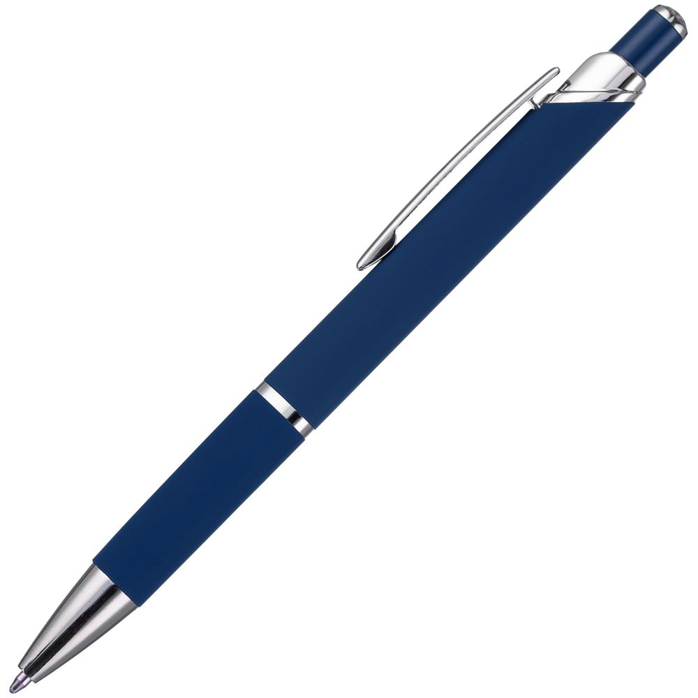 Ручка шариковая Chromos Soft Touch, синяя-3