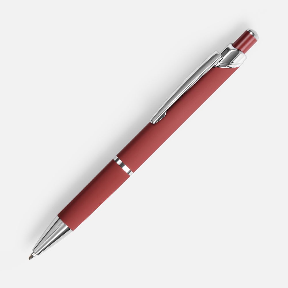 Ручка шариковая Chromos Soft Touch, красная-1