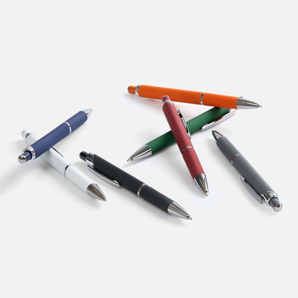 Ручка шариковая Chromos Soft Touch, красная-5