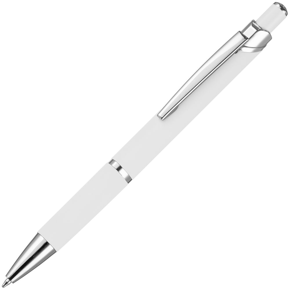 Ручка шариковая Chromos Soft Touch, белая-1