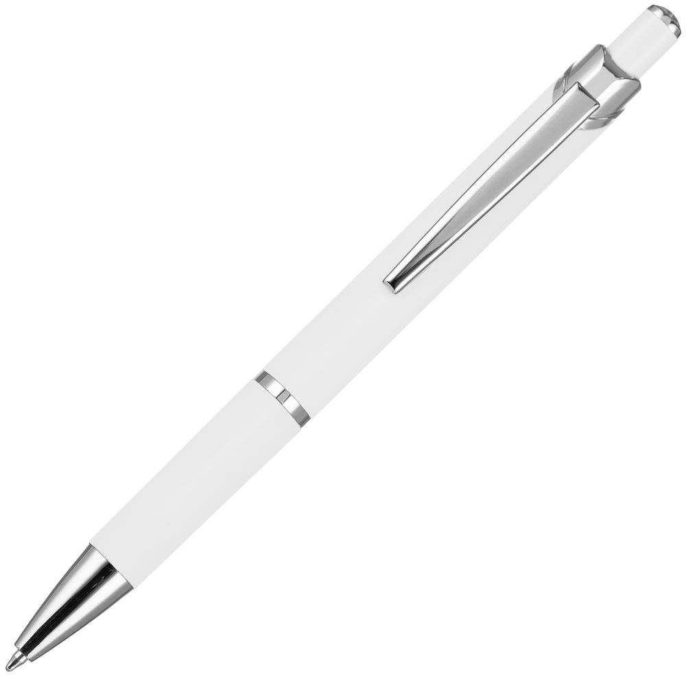 Ручка шариковая Chromos Soft Touch, белая-2
