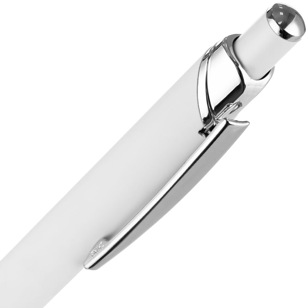 Ручка шариковая Chromos Soft Touch, белая-4